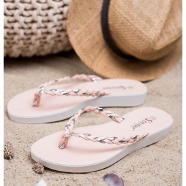Seastar Pink Braided Flip-Flops 2