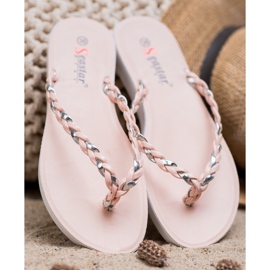 Seastar Pink Braided Flip-Flops 1