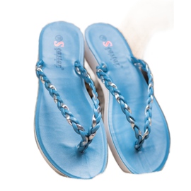 Seastar Blue Braided Flip-Flops 2