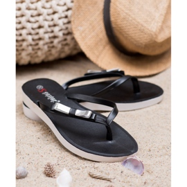 Seastar Flip-flops With A Bow black 1