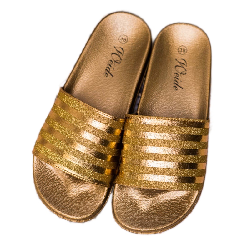 Weide Slippers With Glitter yellow 1