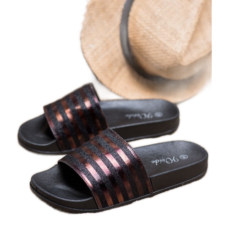 Weide Slippers With Glitter black 2