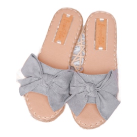 Forever Folie Suede Slippers With A Bow grey 2