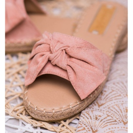 Forever Folie Suede Slippers With A Bow pink 2