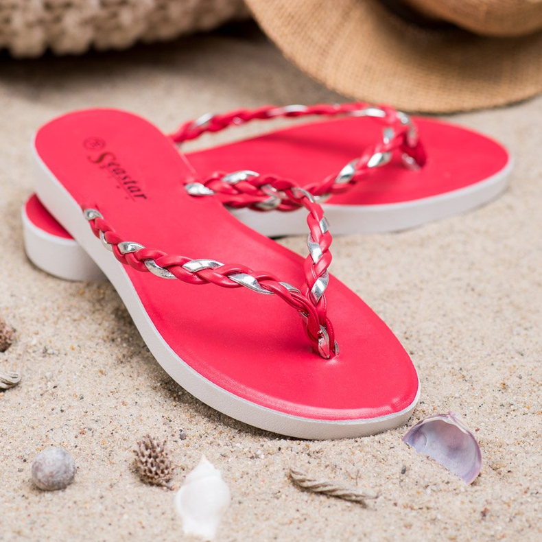 Seastar Red Braided Flip-Flops 1