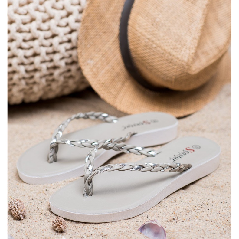 Seastar Gray Braided Flip-Flops grey 1