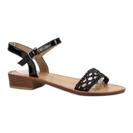 SHELOVET Braided High Heel Sandals black 1 SHELOVET Braided High Heel Sandals black 1