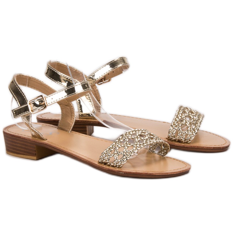 SHELOVET Braided High Heel Sandals yellow 1