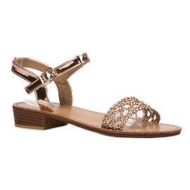 SHELOVET Braided High Heel Sandals yellow 1 SHELOVET Braided High Heel Sandals yellow 1