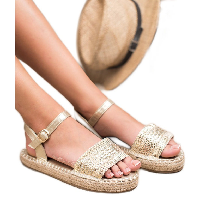 Small Swan Golden Espadrilles Sandals 2