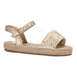 Small Swan Golden Espadrilles Sandals 1