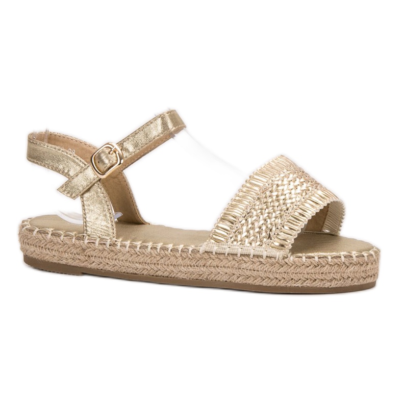 Small Swan Golden Espadrilles Sandals 1
