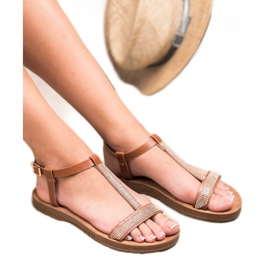 Forever Folie Sandals With Cubic Zirconia brown 1