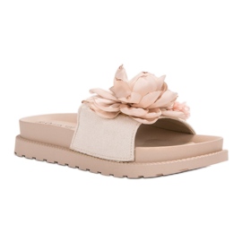 Queen Vivi Suede Slippers With Flowers brown 1 Queen Vivi Suede Slippers With Flowers brown 1