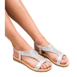 Top Shoes Stylish Silver Sandals grey 1 Top Shoes Stylish Silver Sandals grey 1