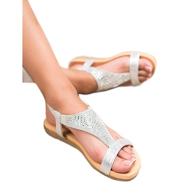 Top Shoes Stylish Silver Sandals grey 2 Top Shoes Stylish Silver Sandals grey 2