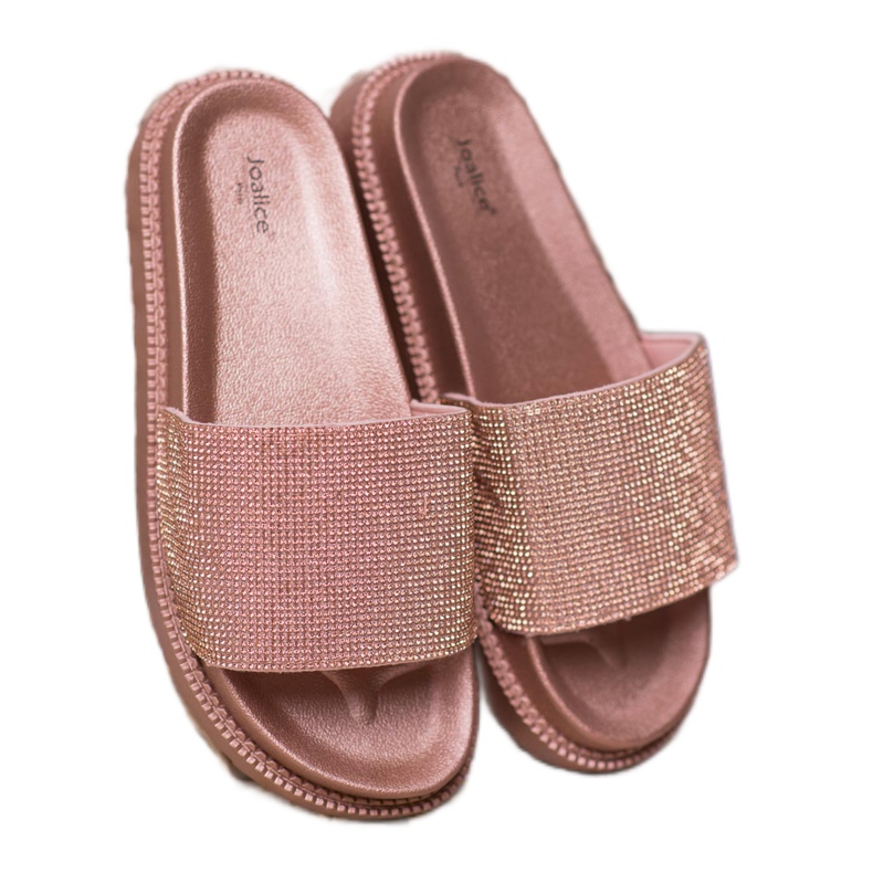 SHELOVET Slippers With Crystals pink 1