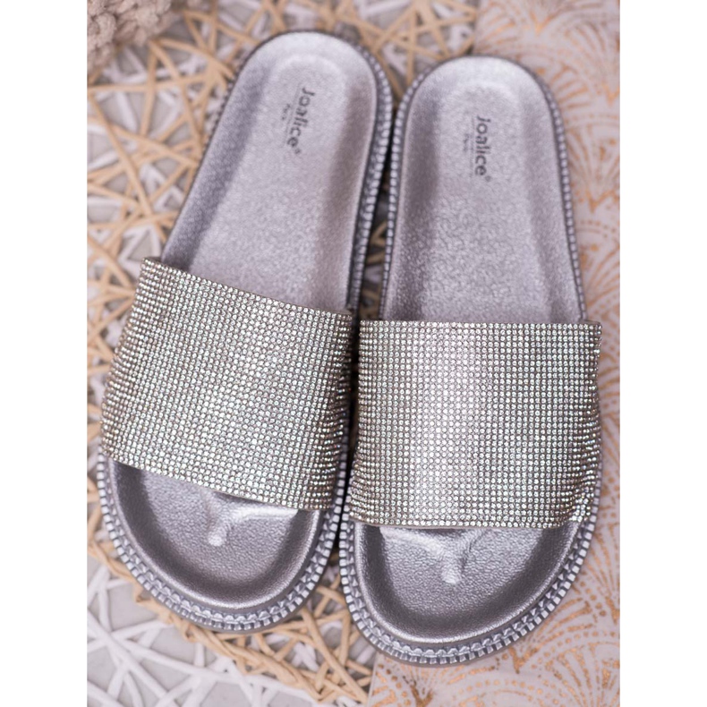 SHELOVET Slippers With Crystals grey 1