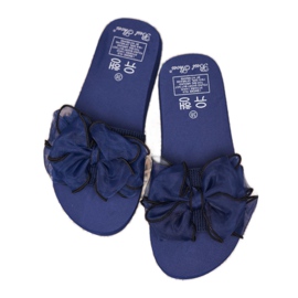 Best Shoes Foam Slippers With A Bow blue 1