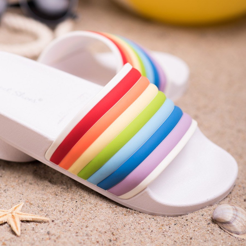 Sweet Shoes Colorful Rubber Flip Flops white multicolored 1