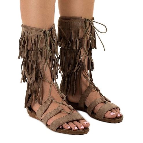 multi colored gladiator sandals