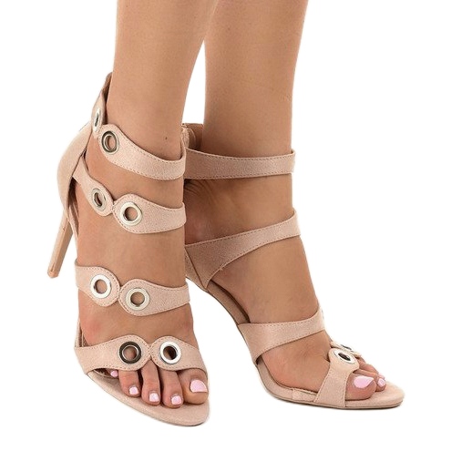 Beige suede high heels 0631-3 2