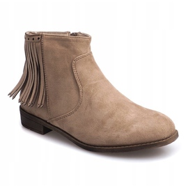 Boho-style suede boots 8355 Beige 1