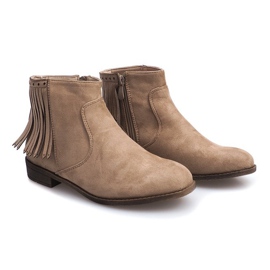 Boho-style suede boots 8355 Beige 2