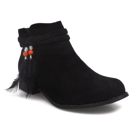 Suede Booties Jodhpur boots H1911 Black 2