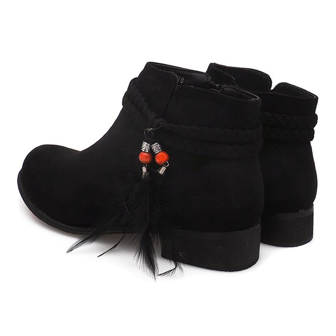 Suede Booties Jodhpur boots H1911 Black 1