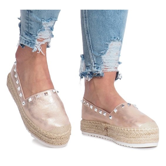 Champagne espadrilles on the Glam wedge multicolored pink 1