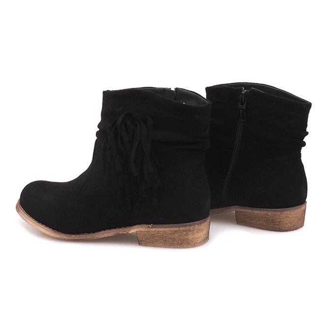 Suede Booties Jodhpur boots ZY9040 Black 1