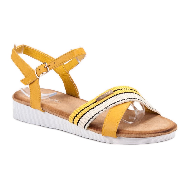 Bello Star Buckle fastening sandals yellow 1