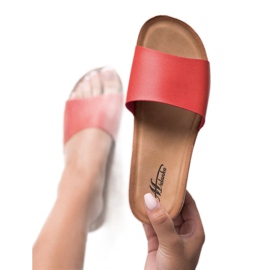 SHELOVET Slippers On A Cork Wedge red 1