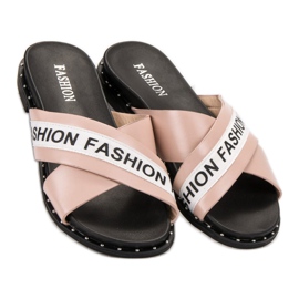 SHELOVET Pink Fashion Slippers 1