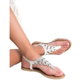 SHELOVET Flip-flops Sandals With Crystals grey 2