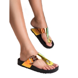 Ideal Shoes Holo-effect flip-flops black 1