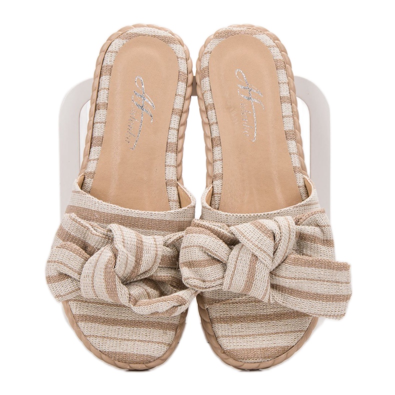 SHELOVET Slippers With Bow brown 1