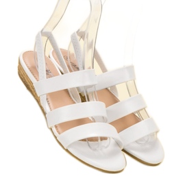 Fama Suede sandals with an elastic band white 1