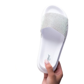 SHELOVET Slippers With Crystals white 2