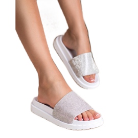 SHELOVET Slippers With Crystals white 1