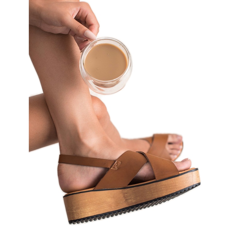 SHELOVET Sandals On The Platform brown 2