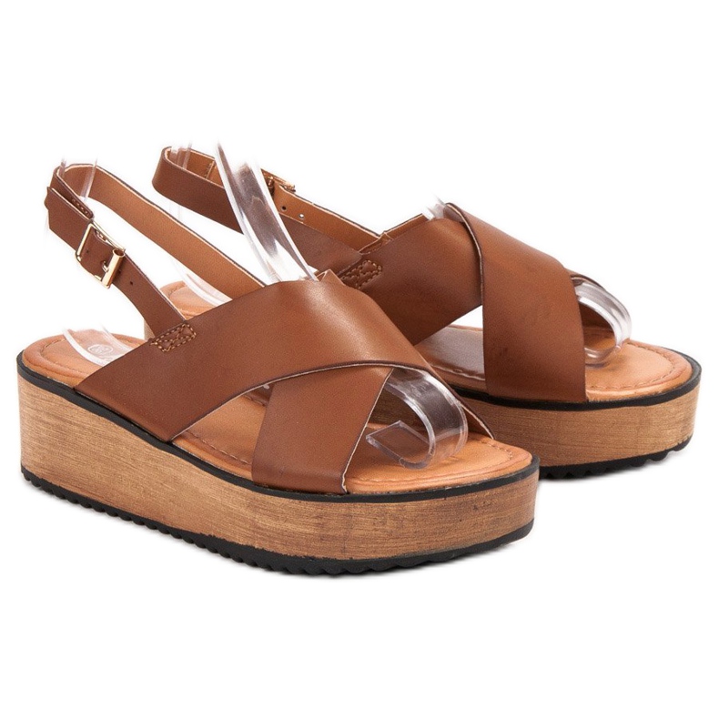 SHELOVET Sandals On The Platform brown 1