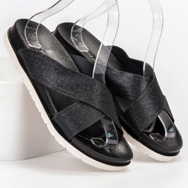 Emaks Black Slippers With Glitter 1