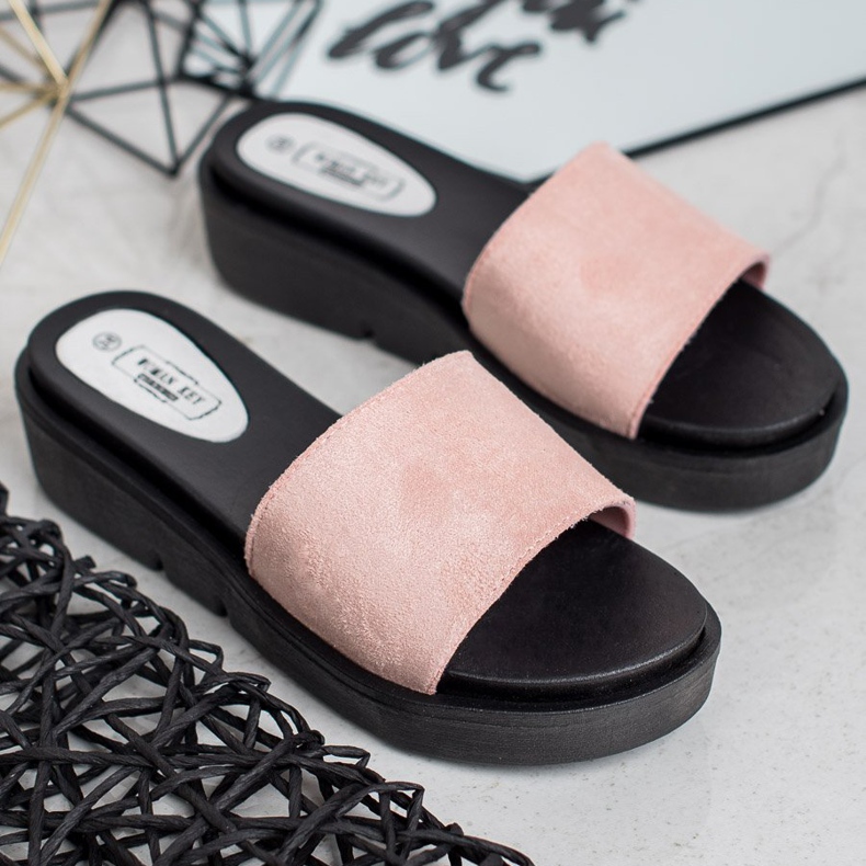 SHELOVET Wedge Sandals pink 1