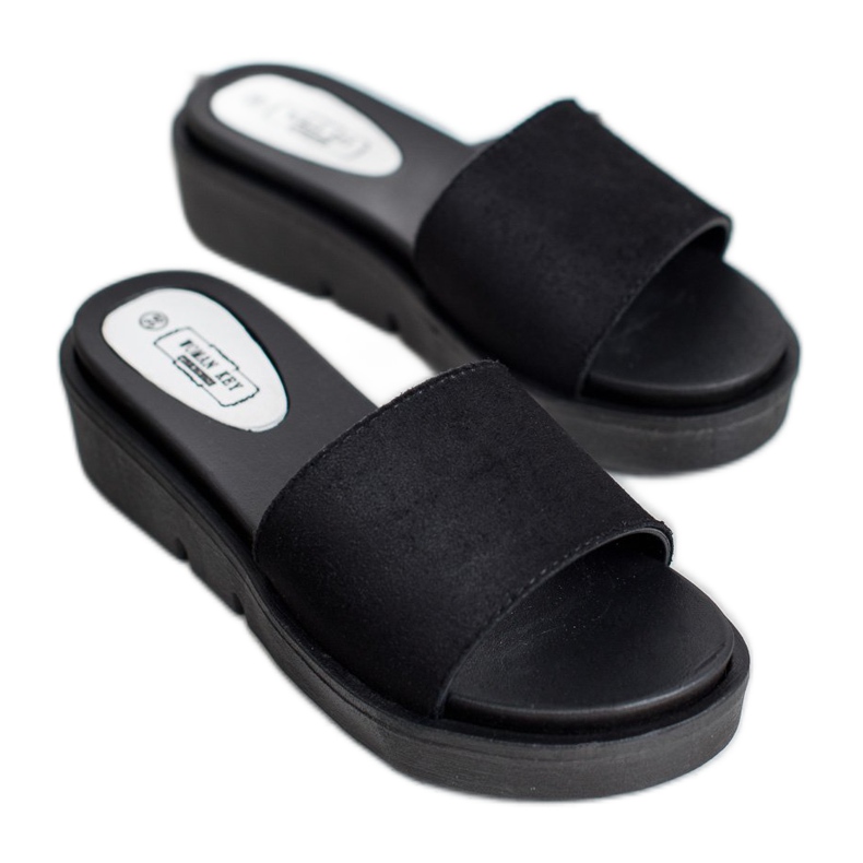 SHELOVET Wedge Sandals black 2