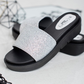 SHELOVET Rubber Wedge Slippers grey 2