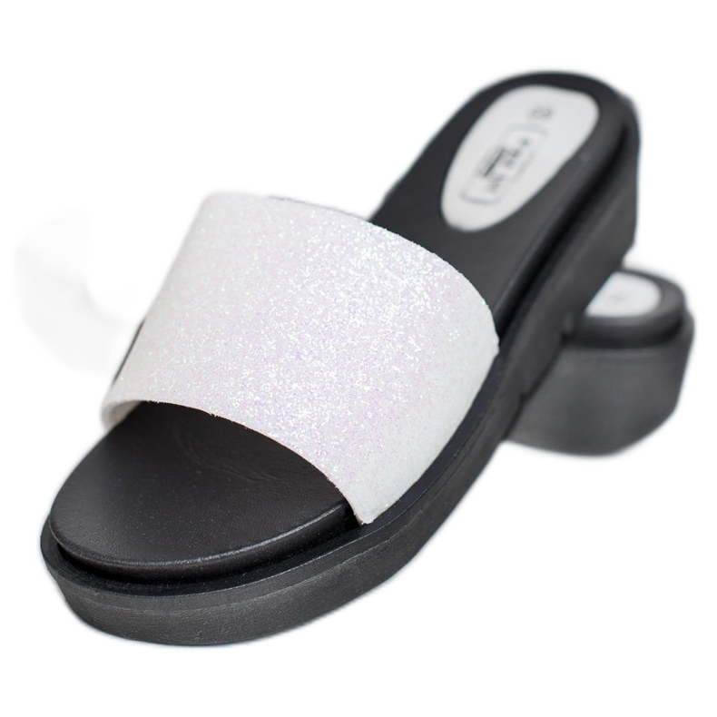 SHELOVET Rubber Wedge Slippers white 2