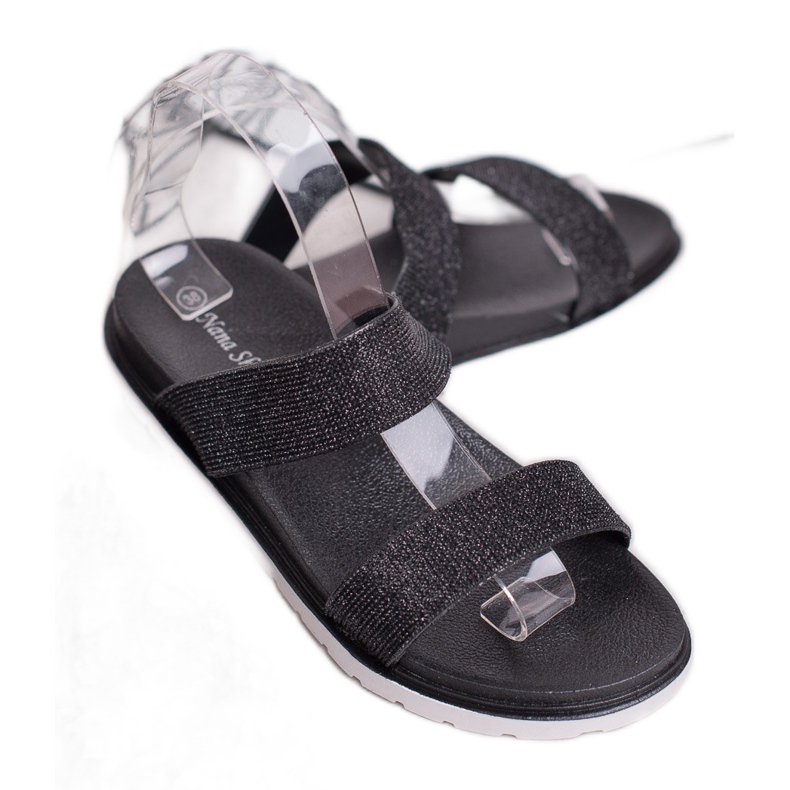 SHELOVET Rubber Slippers With Glitter black 1 SHELOVET Rubber Slippers With Glitter black 1