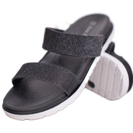 SHELOVET Rubber Slippers With Glitter black 2